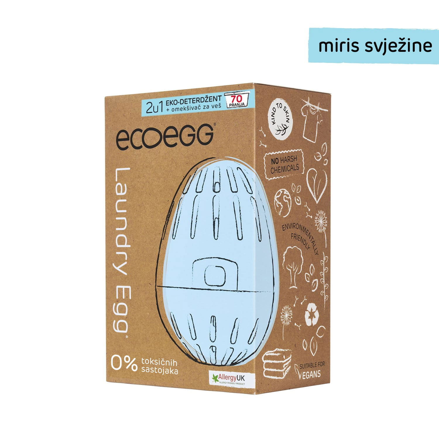 ECOEGG 2u1 eko-deterdžent i omekšivač za veš, Miris svježine-70 pranja